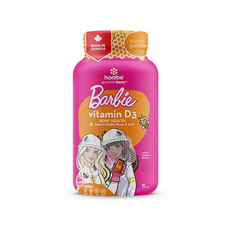 Honibe, Barbie Vitamin D3 Bone Health, 60 Gummies