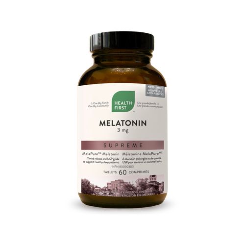 加拿大Health First MelaPure褪黑素缓释片 3毫克/60片 专利医药级成分 完全不含血清素 帮助入睡