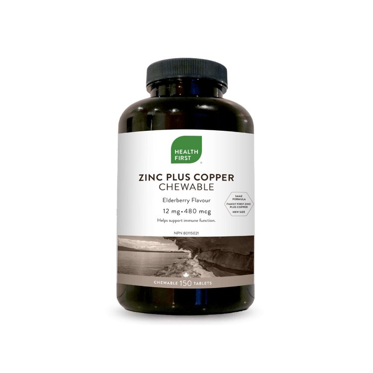 Health First, Zinc Plus Copper, 12mg, 150 Chewable Tablets - Health First | Lifeplus Natural Health