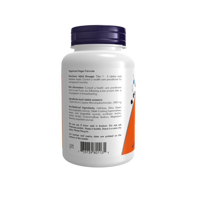 Now Foods, L-Lysine, 1000mg, 100 Tablets