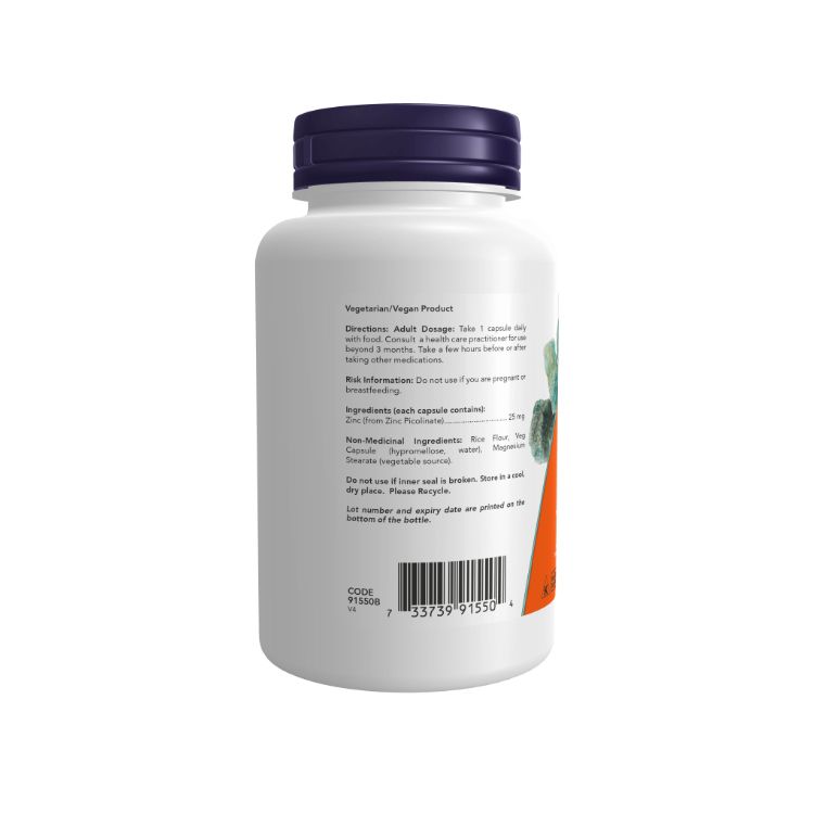 Now Foods, Zinc Picolinate, 25mg, 100 Vcaps