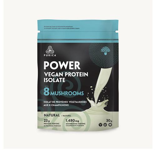 Purica, Power Vegan Protein Isolate with 8 Mushrooms, Natural, 30g