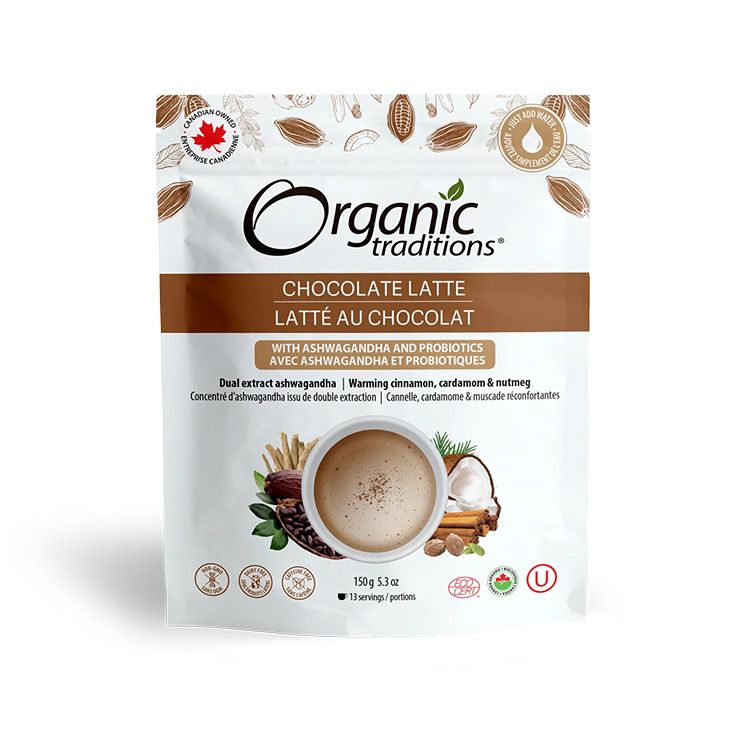 美国Organic Traditions有机可可拿铁 150克 添加南非醉茄 放松减压 天然抗氧化剂