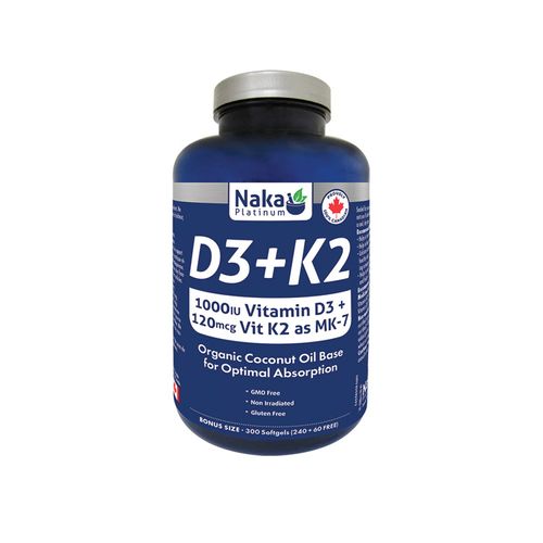Naka Platinum, Vitamin K2 & D3, 300 Softgels