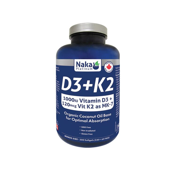 Naka Platinum, Vitamin K2 & D3, 300 Softgels