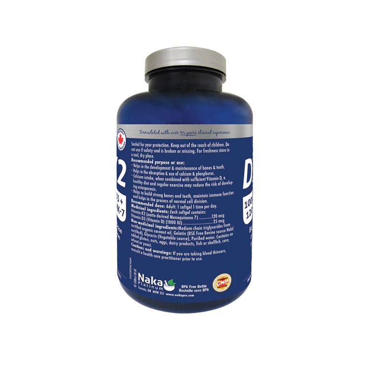 Naka Platinum, Vitamin K2 & D3, 300 Softgels