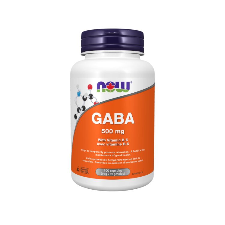 美国Now Foods GABA维生素B6胶囊 500毫克/100粒 帮助放松 缓解神经紧张