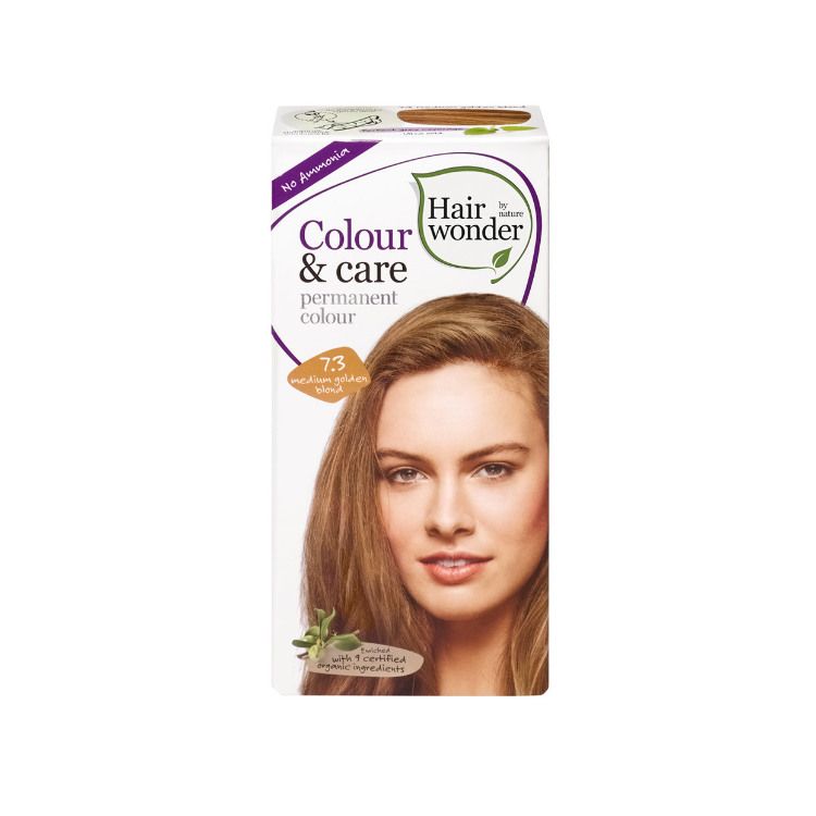 Hair Wonder of Nature, Colour & Care, Medium Golden Blond 7.3, 1 Set