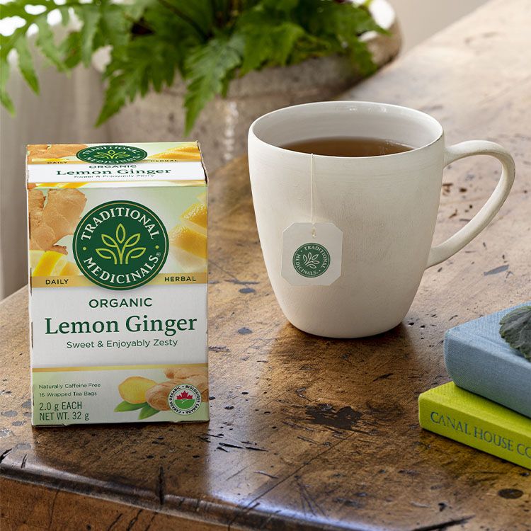 Traditional Medicinals, Organic Lemon Ginger Tea, 16s