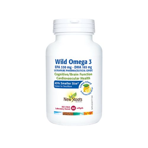 New Roots, Wild Omega-3, EPA 330mg/DHA 165mg, 60 Softgels