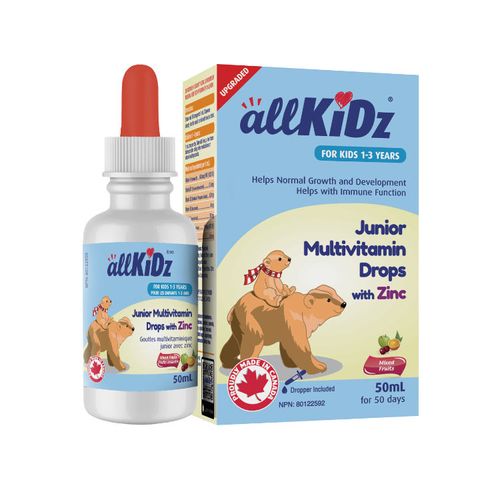 加拿大allKiDz儿童复合维生素滴剂 50毫升 含锌配方 适用1~3岁儿童 平衡营养 提升免疫 混合水果味