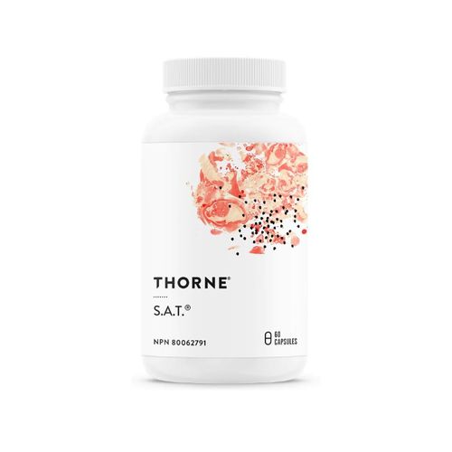 美国Thorne悦恩S.A.T.护肝胶囊 60粒 水飞蓟/朝鲜蓟/姜黄3种经典草本成分 改善预防脂肪肝