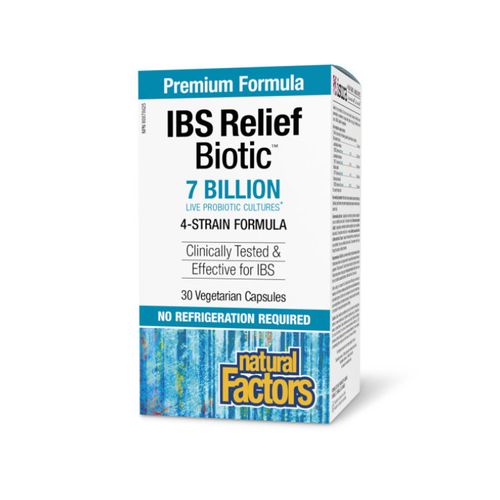 Natural Factors, IBS Relief Biotic, 7 Billion Live Probiotic Cultures, 30 Vegetarian Capsules