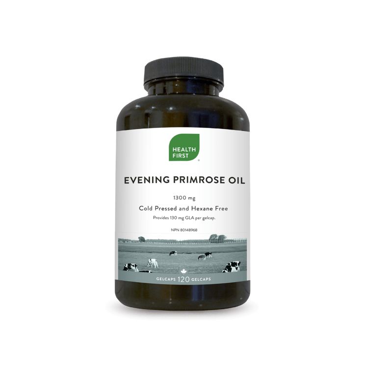 加拿大Health First月见草油 1300毫克/120粒 缓解经前综合症 改善湿疹/牛皮癣/痤疮 冷榨提取 不含己烷 - Health First | 加拿大生活加