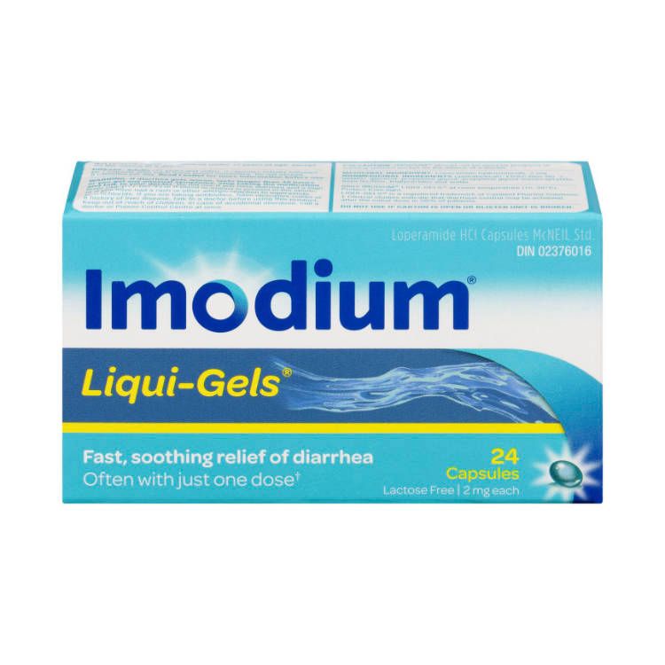 加拿大Imodium盐酸洛哌丁胺止泻液体胶囊 24粒 小颗粒易吞服 快速缓解腹泻症状