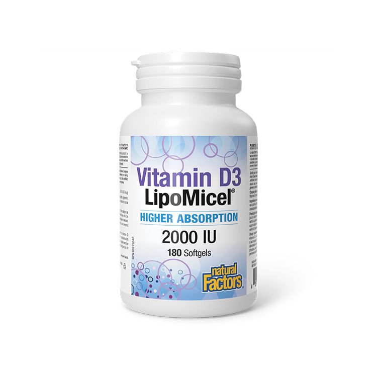 Natural Factors, LipoMicel® Vitamin D3, 2000 IU, 180 Softgels