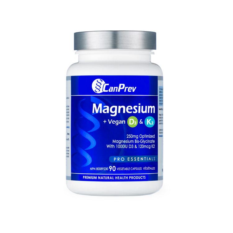 Canprev, Magnesium+Vegan D3 & K2, 90 Vegetable Capsules