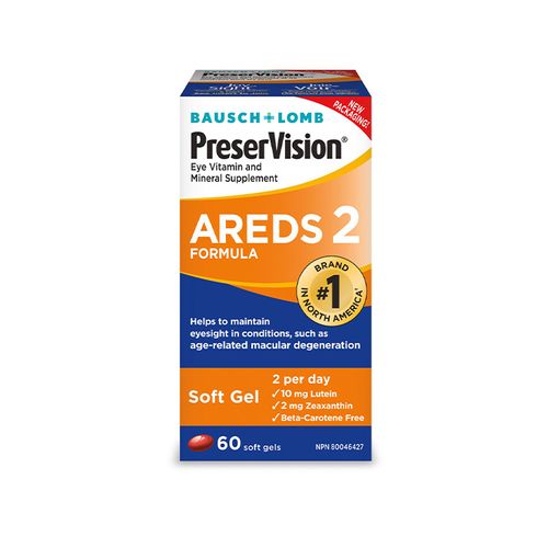 BAUSCH+LOMB, PreserVision AREDS 2 Formula, 60 Softgels