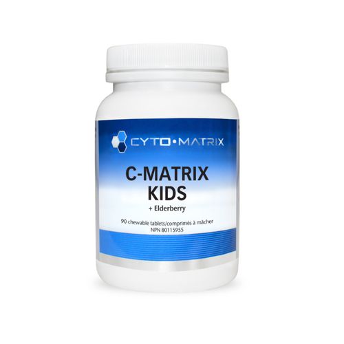 加拿大Cyto-Matrix儿童维生素C接骨木莓咀嚼片 90片 蓝莓口味 3岁以上可用 提升免疫 预防上呼吸道感染