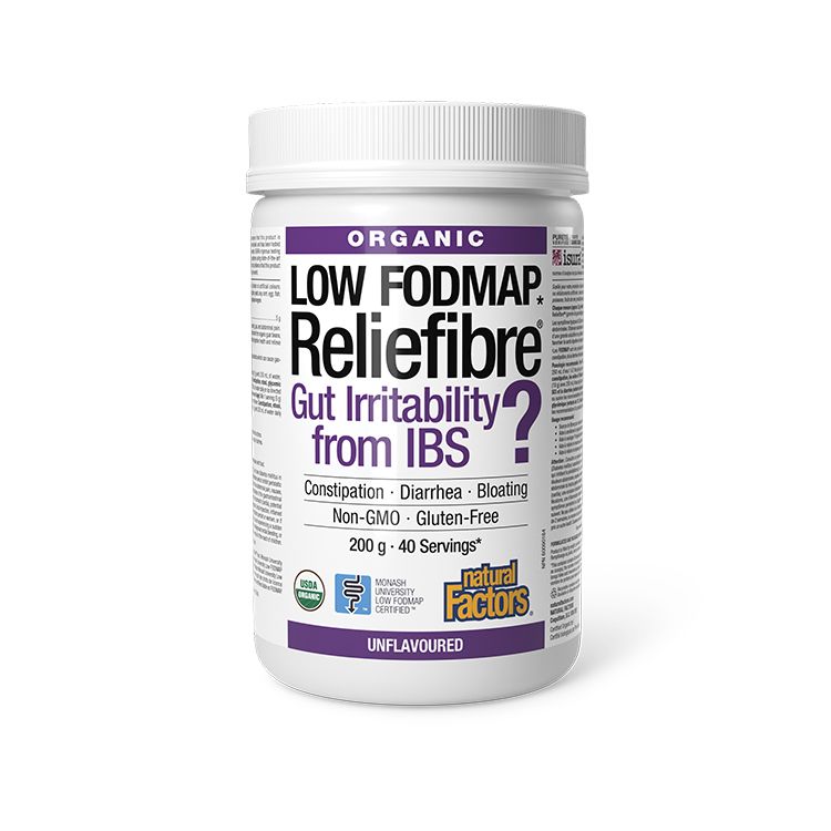 加拿大Natural Factors有机纤维粉 200克/40次量 针对IBS腹泻便秘 低发漫认证 Low FODMAP