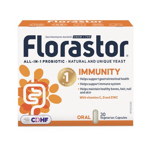 Florastor, Immunity Probiotic, Saccharomyces boulardii, 30 Vegetarian Capsules