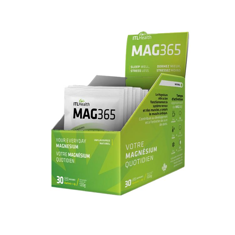 加拿大ITL Health MAG365 离子柠檬酸镁粉 无味款/30袋 x 4g 获奖旗舰系列 纯净无添加