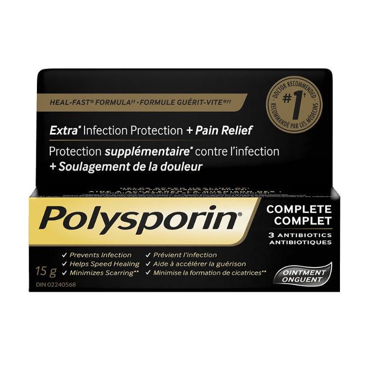 美国强生Polysporin外用完全抗生素软膏 15g 适用于小伤口和烧伤 加快愈合 止痛舒缓 北美医生药剂师首选品牌