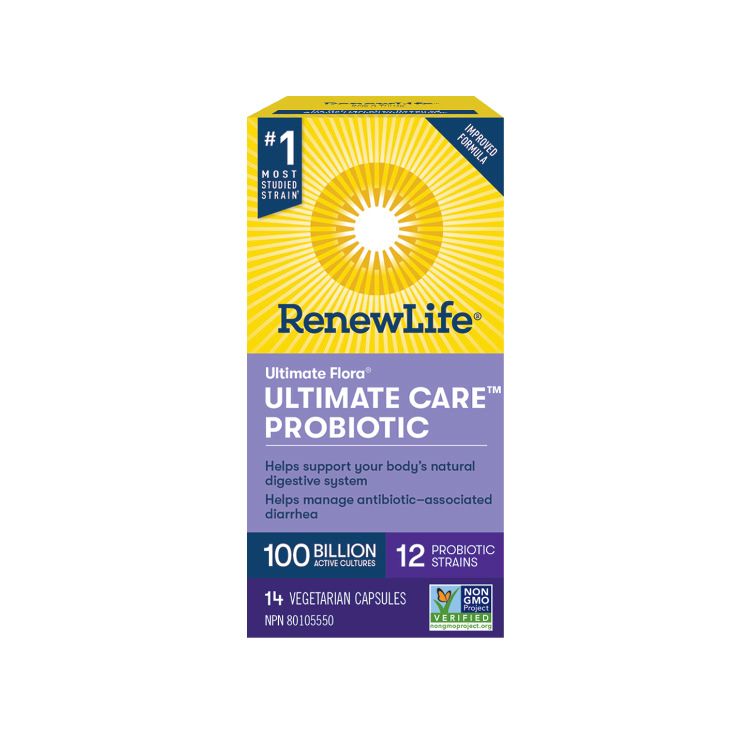 Renew Life, Ultimate Flora, Ultimate Care, 100 Billion Active Cultures, 14 Vegetarian Capsules