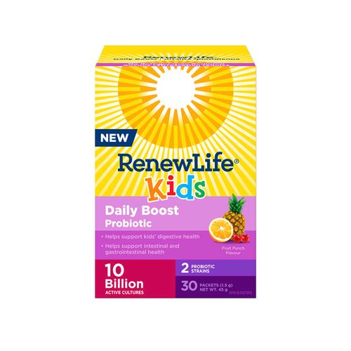 Renew Life, Kids Daily Boost Probiotic, Fruit Punch Flavour, 10 Billion Active Cultures, 30 Packets