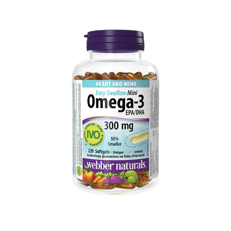 Webber Naturals, Omega-3 Mini Easy Swallow 300 mg, 220 Softgels