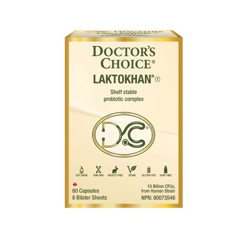 加拿大Doctor's Choice Laktokhan® DDS-1益生菌 60粒 获得临床认证的超级菌株 平衡肠道菌群