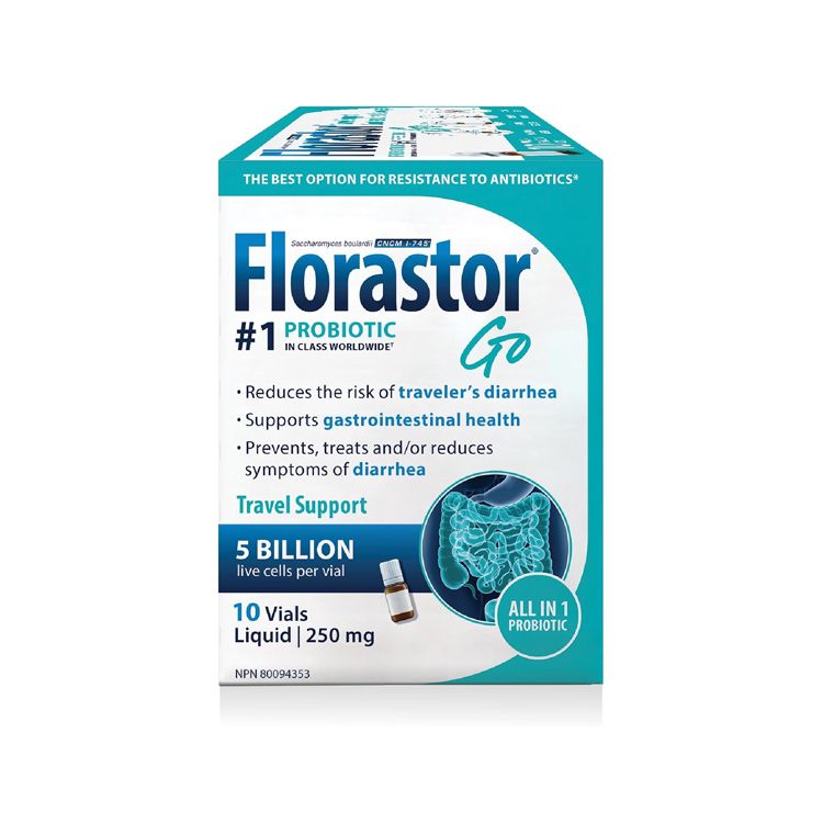 Florastor, Go Probiotic, Saccharomyces boulardii, 10 Vials