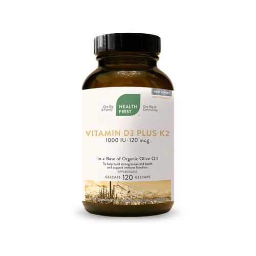 Health First, Vitamin D3 Plus K2, 120 Gelcaps