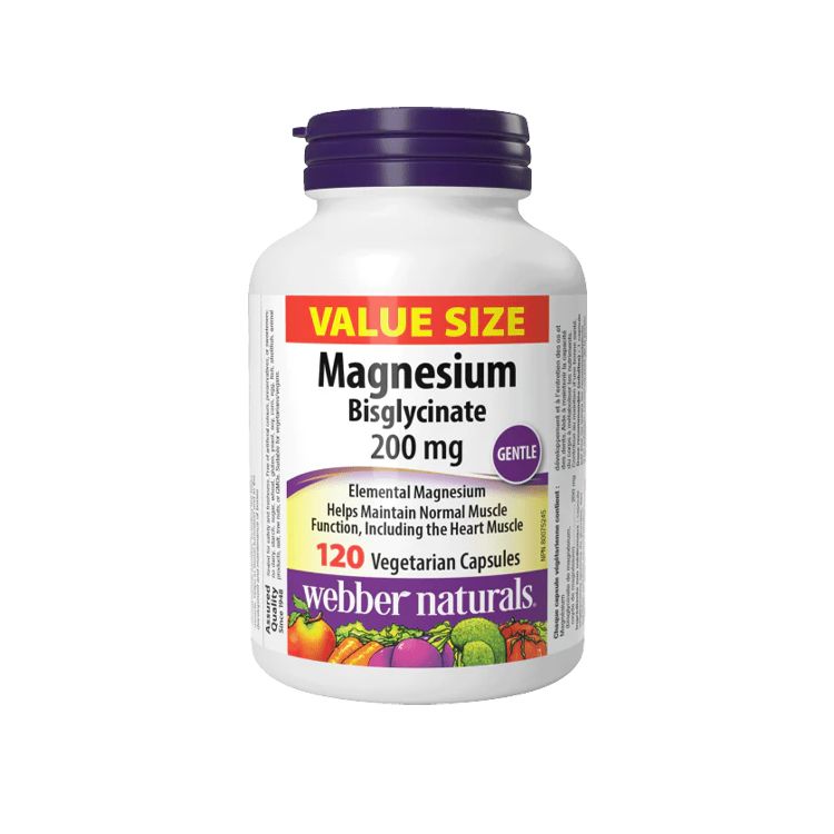 Webber Naturals, Magnesium Bisglycinate, 200 mg, 120 Vcaps