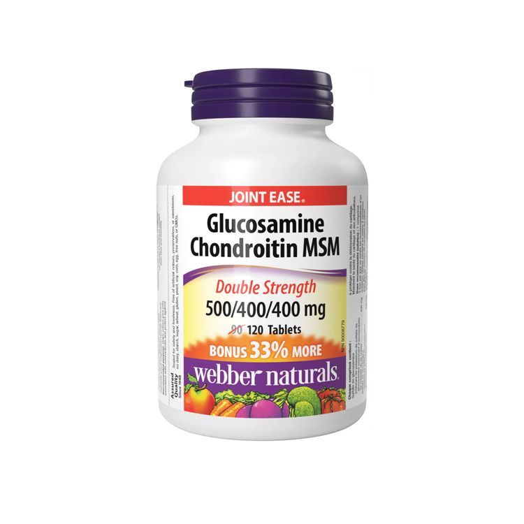 Webber Naturals, Glucosamine Chondroitin MSM 500/400/400 mg, 120 Tablets