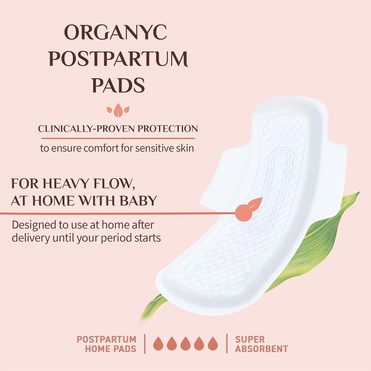 Organyc, Home Postpartum Maternity Pads, 12 Counts