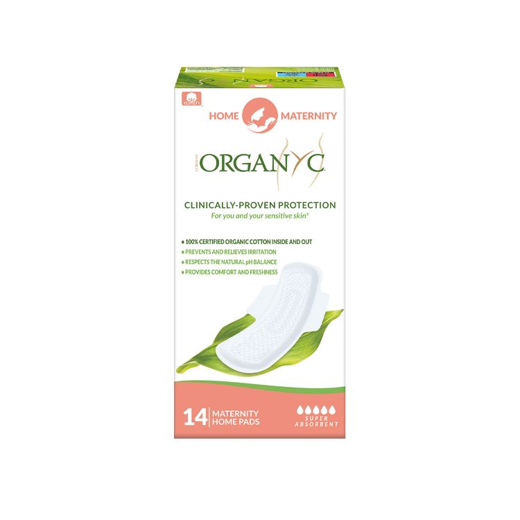 Organyc, Home Postpartum Maternity Pads, 12 Counts