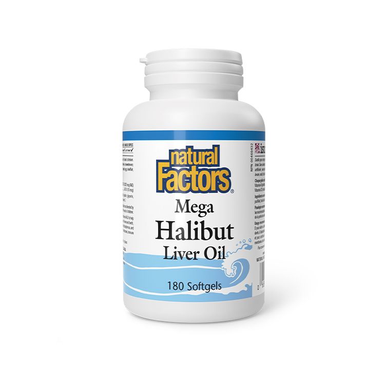 Buy Natural Factors, Mega Halibut Liver Oil, 180 Softgels for $9.99 ...
