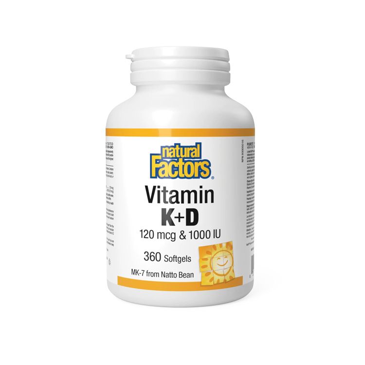 Natural Factors, Vitamin K+D, 360 Softgels