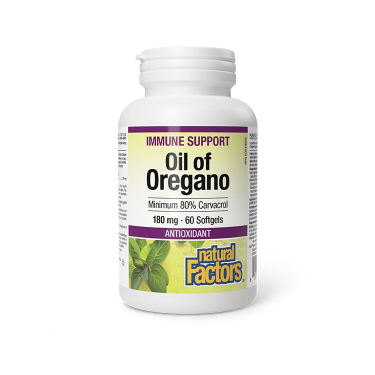 Natural Factors, Oil of Oregano 180mg, 60 Softgels
