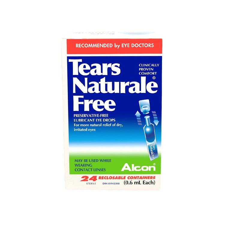 Alcon, Tears Naturale Free, Lubricant Eye Drops, 0.6ml x 24 Vials