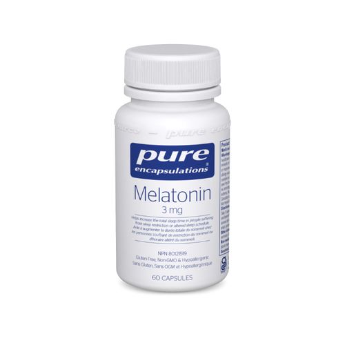 美国Pure Encapsulations褪黑素胶囊 3毫克/60粒 99.5%高纯度 帮助入睡 减少时差影响