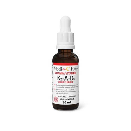 Medi-C Plus, Vitamin K2+A+D3 Liquid, 30ml