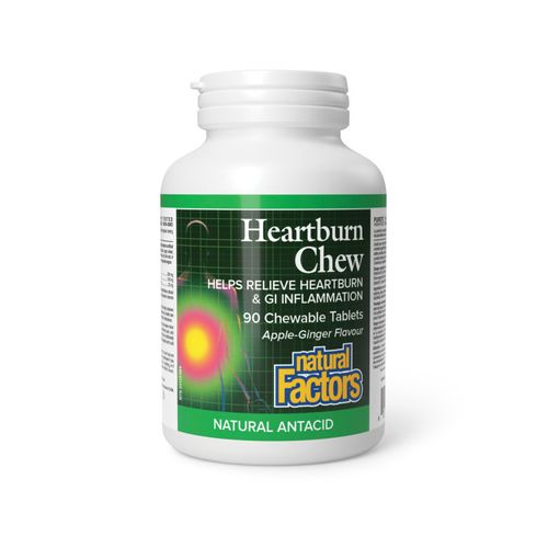 Natural Factors, Heartburn Chew, 90 Chewable Tablets