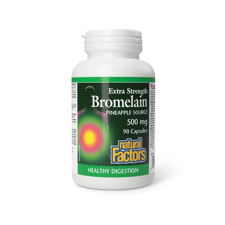 加拿大Natural Factors强力菠萝蛋白酶 500毫克/90粒 每天1粒配方 改善消化 减轻炎症 帮助分解蛋白质