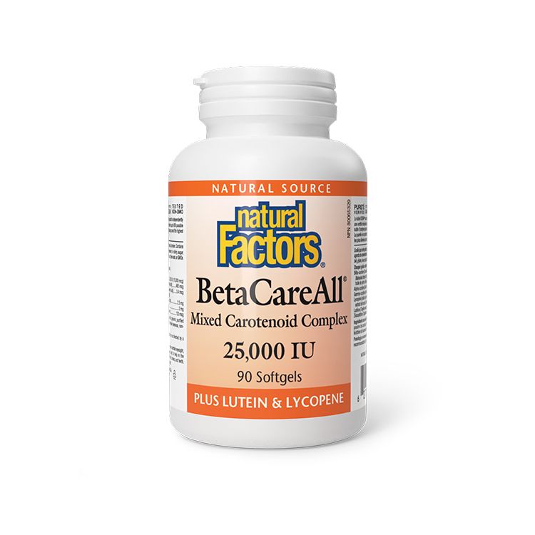 Natural Factors, BetaCareAll, 25000 IU, 90 Softgels - Natural Factors | Lifeplus Natural Health