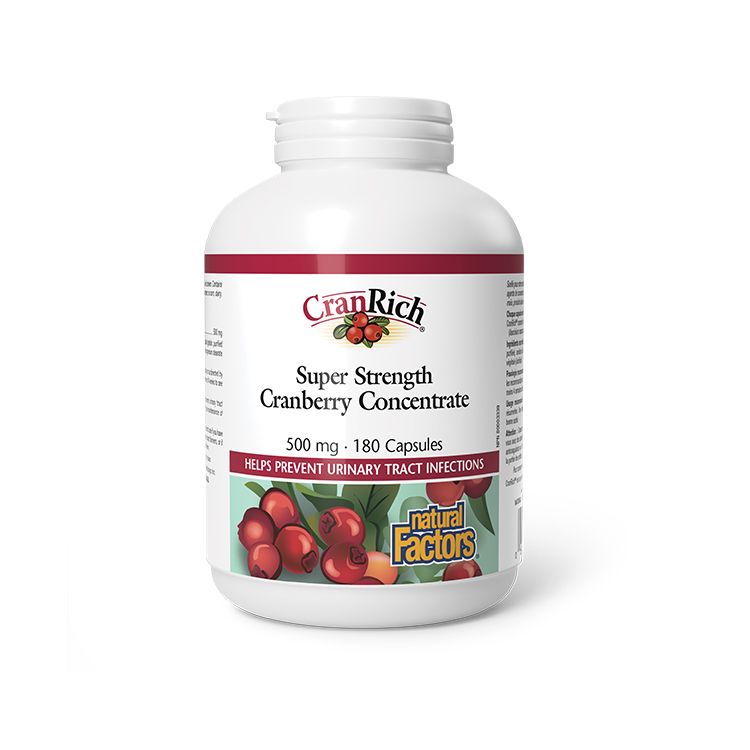 Natural Factors, CranRich@, Super Strength Cranberry Concentrate, 500mg, 180 Capsules