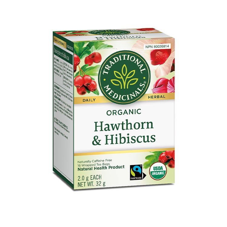 Traditional Medicinals, Organic Hawthorn with Hibiscus Herbal Tea, 16 Tea Bags