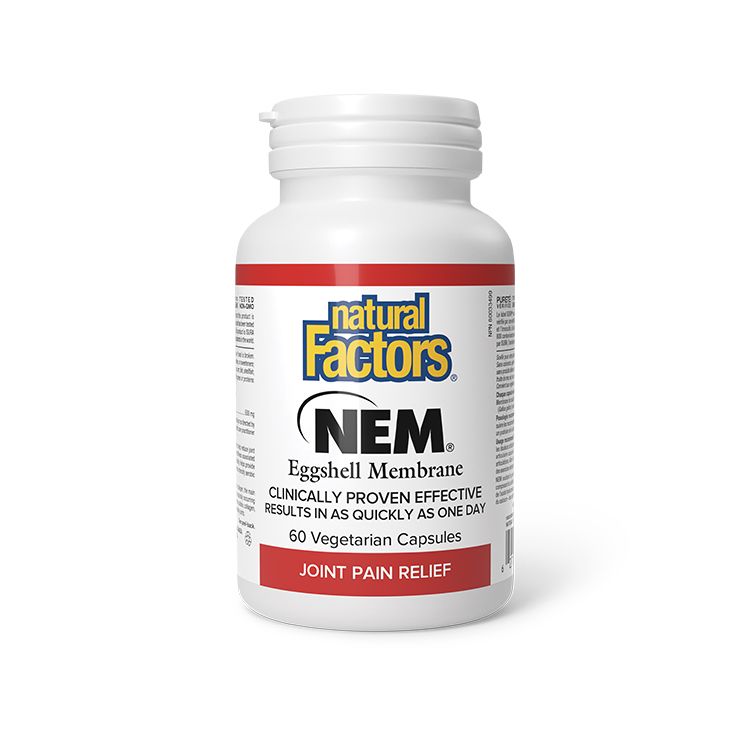 加拿大Natural Factors 天然蛋壳膜 NEM®胶囊 60粒 全面守护关节灵活与软骨健康