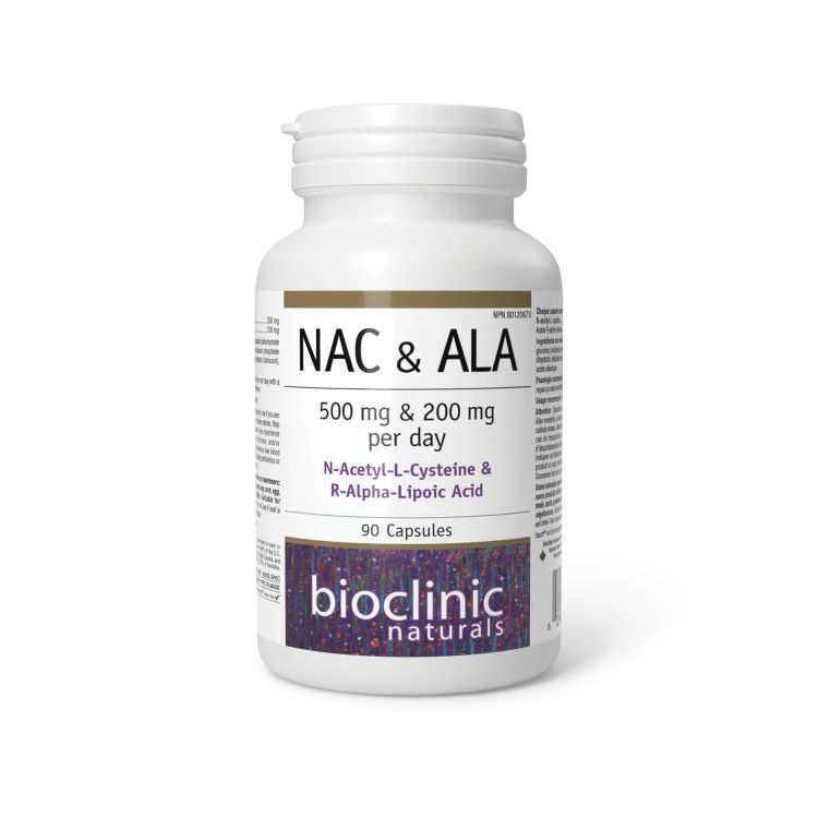 Bioclinic Naturals, N-Acetyl-L-Cysteine & R-Alpha-Lipoic Acid, 500 mg/200 mg, 90 Capsules